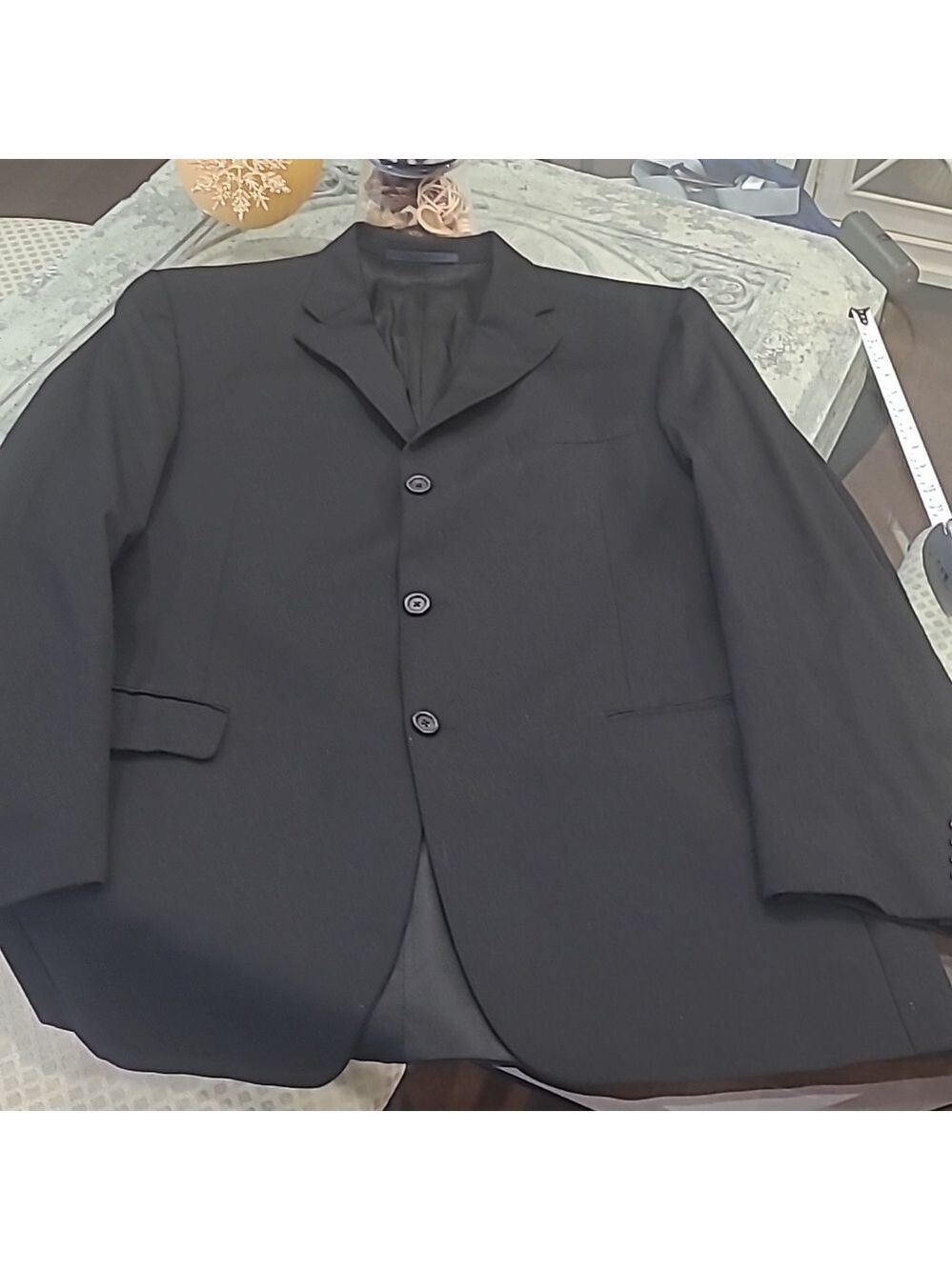 BURBERRY MEN'S BLACK WOOL SUIT JACKET LIKE NEW L/XL LONG